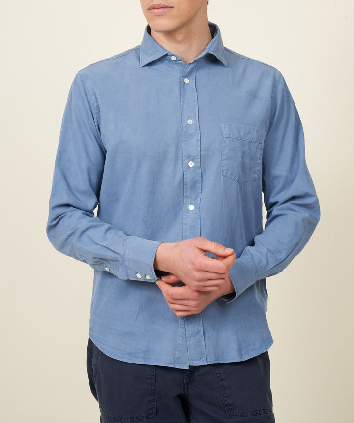 Hartford Paul Tencel &amp; Cotton Shirt In Chambray