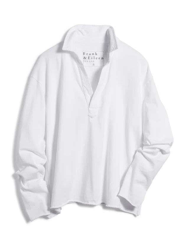Frank &amp; Eileen Jersey Popover Henley In White