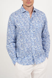 Hartford Blue Liberty Print Shirt