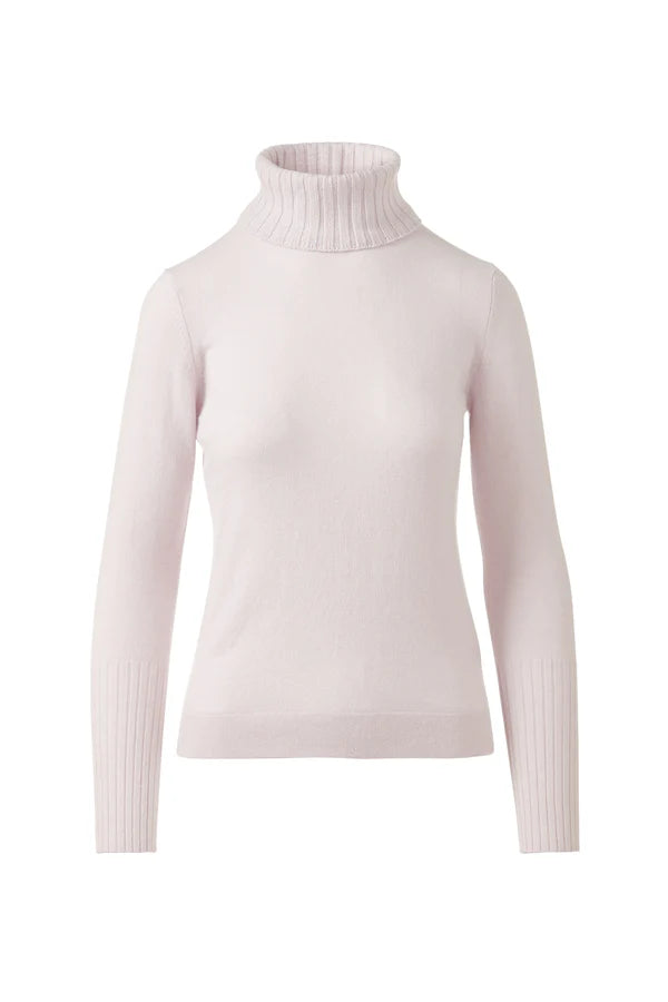 Kinross Chunky Trim T-Neck in Pearl
