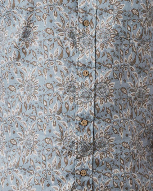Faherty Short-Sleeve Breeze Shirt - Teal Island Floral
