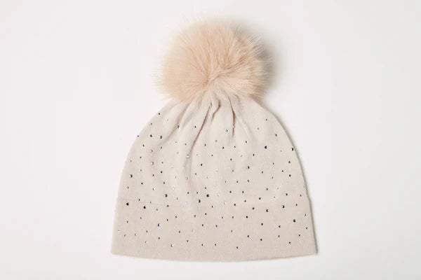 Kinross Cashmere Crystal Hat - Oat