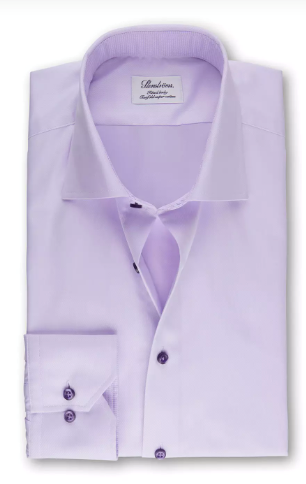 Stenstroms Solid Contrast Collar Shirt In White