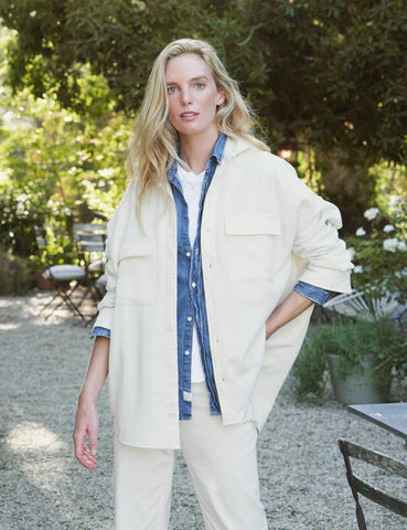 Frank &amp; Eileen Mcloghlin Shirt Jacket In Winter White