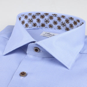 Stenstrom's Check Contrast Shirt in Light Blue