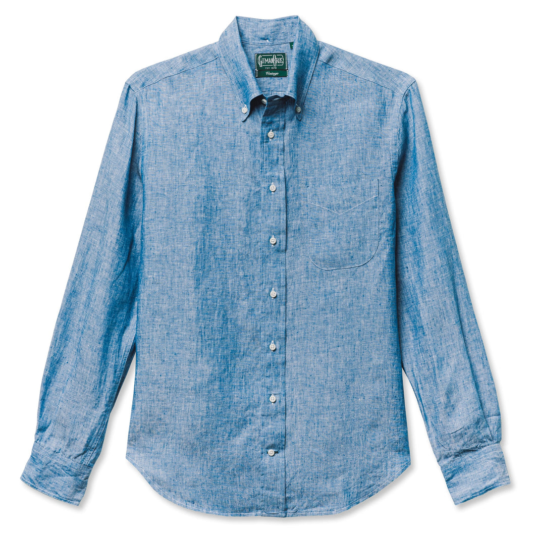 Gitman Vintage Linen Button-Down in Chambray