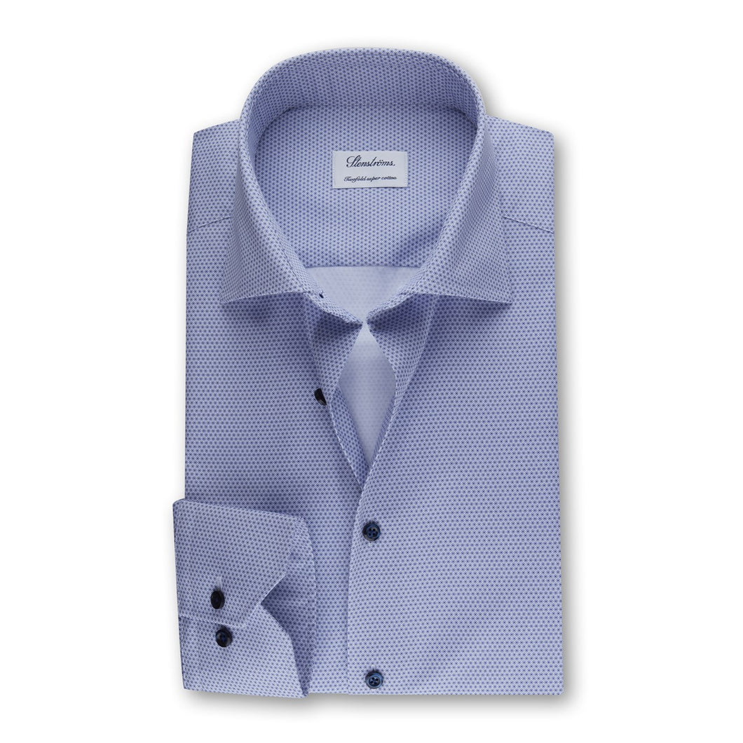 Stenstrom's Patterned Twill Shirt in Light Blue