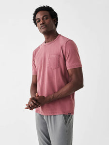 Faherty Men's Sunwashed Pocket Tee in Plum Wine