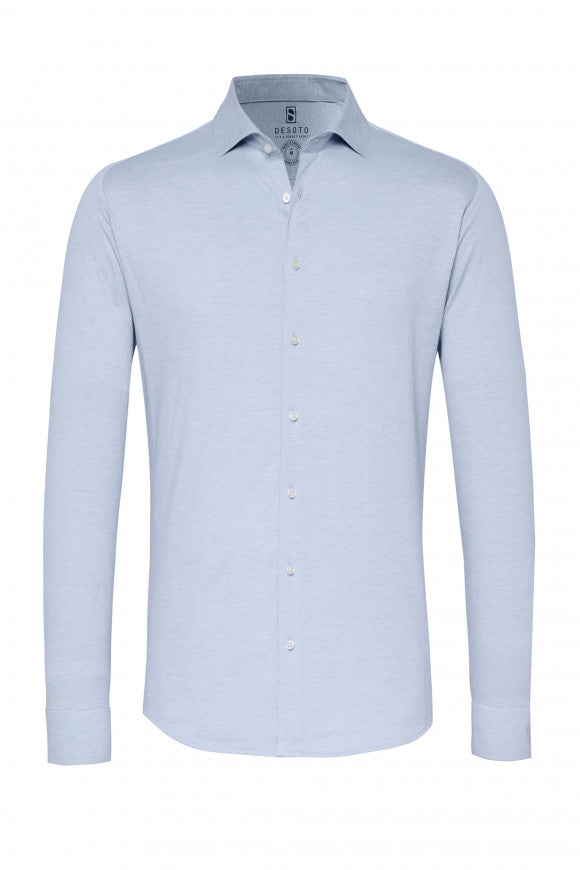 Desoto Pique Long Sleeve In Light Blue