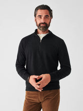 Load image into Gallery viewer, Faherty Men&#39;s Legend Sweater 1/4 Zip in Heathered Black Twill
