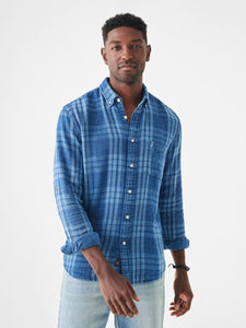 Faherty Men's Tony Doublecloth Shirt in Indigo Mist