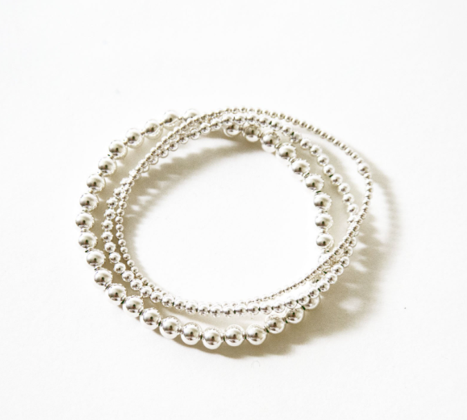 Karen Lazar Beaded Bracelet Sterling Silver Filled
