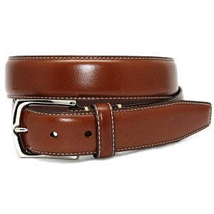 Torino Burnished Tumbled Leather Belt Saddle Tan