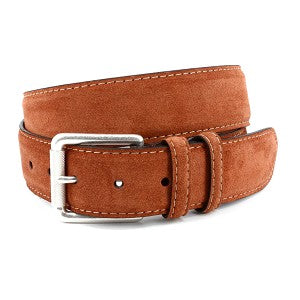 Torino European Calfskin Suede Belt color Walnut