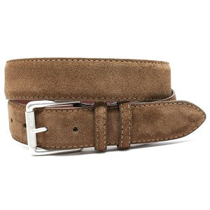 Torino European Calfskin Suede Belt Color Whiskey
