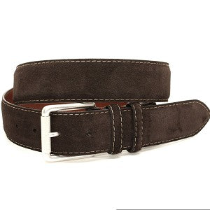 Torino European Calfskin Suede Belt color Brown