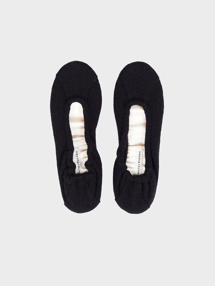 White + Warren Cashmere Ballet Slipper In Black