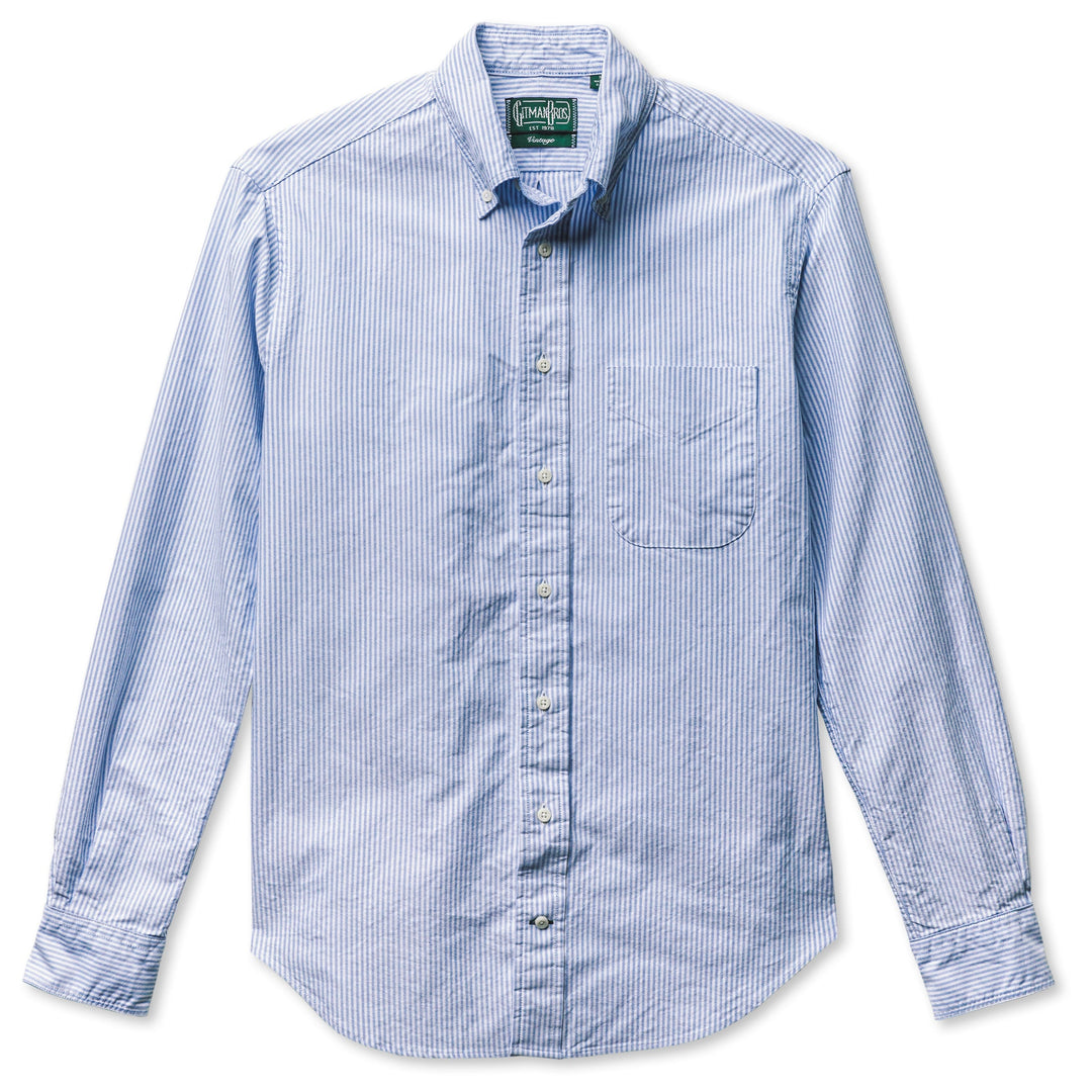 Gitman Vintage Oxford Shirt In Blue Stripe